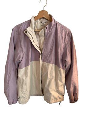 Antigua White Purple Jacket Windbreaker Athletic Golf Jacket Women's Size Small